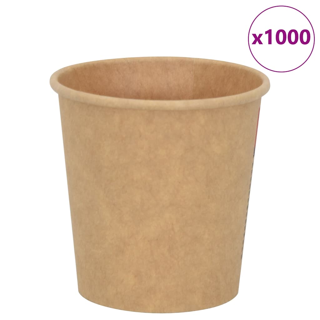 vidaXL Papierowe kubki, 1000 szt., 4oz, 100ml, brązowy