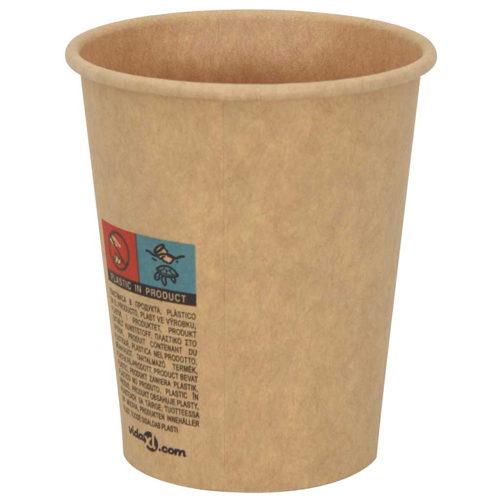 vidaXL Papierowe kubki, 1000 szt., 8oz, 200ml, brązowy