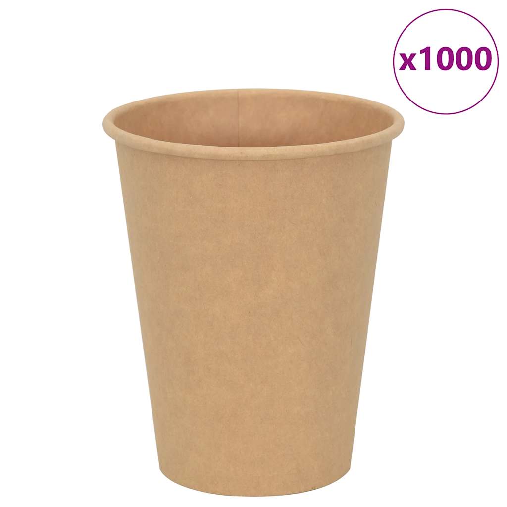 vidaXL Papierowe kubki, 1000 szt., 12oz, 300ml, brązowy