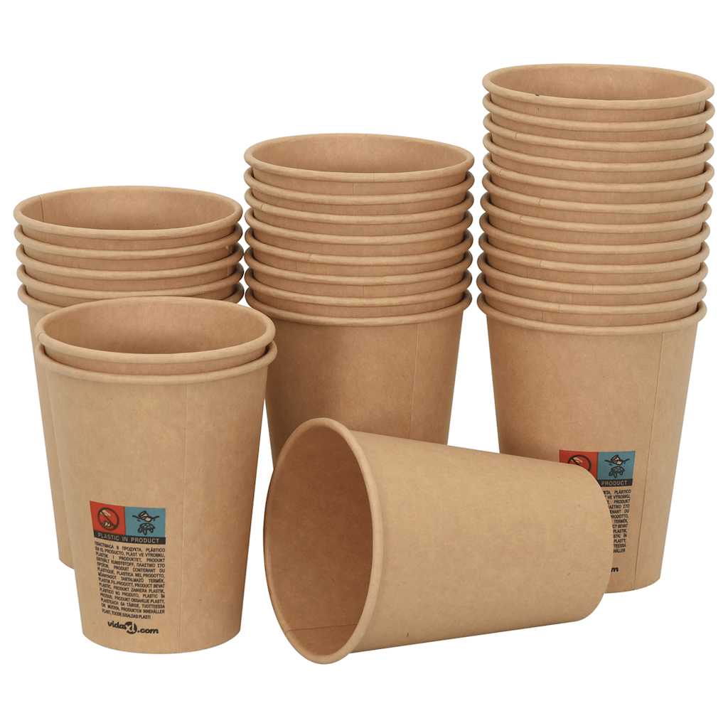 vidaXL Papierowe kubki, 1000 szt., 12oz, 300ml, brązowy
