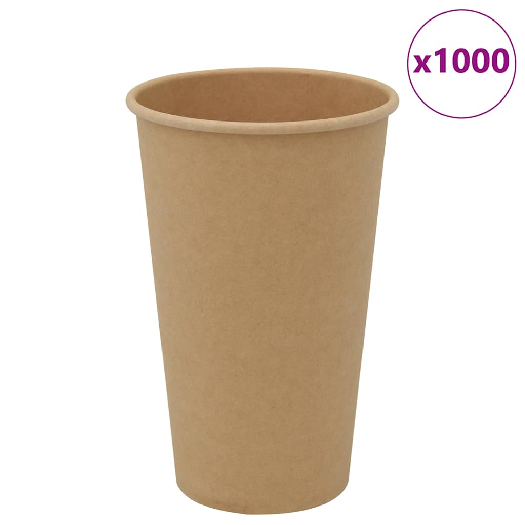 vidaXL Papierowe kubki, 1000 szt., 16oz, 400ml, brązowy