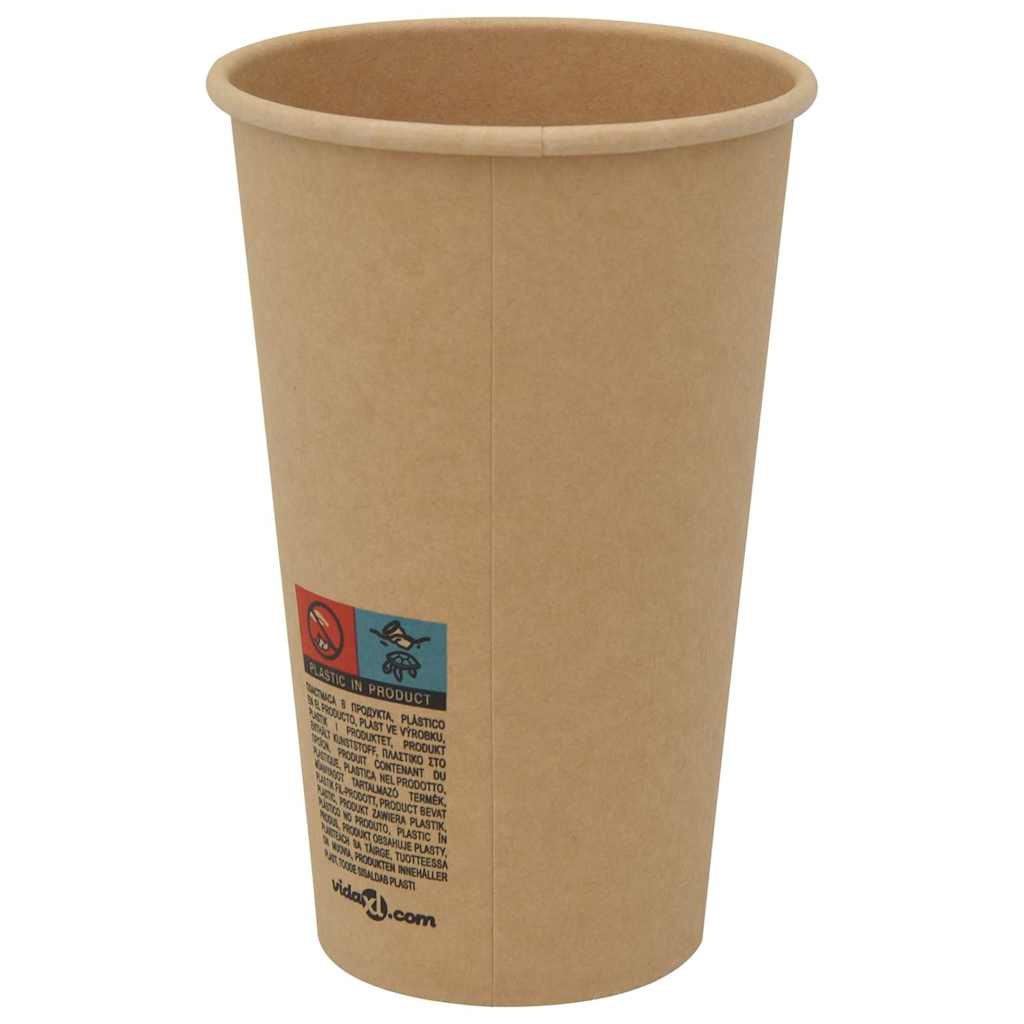 vidaXL Papierowe kubki, 1000 szt., 16oz, 400ml, brązowy