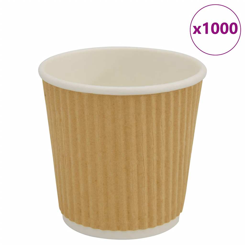 vidaXL Papierowe kubki, 1000 szt., 4oz, 100ml, brązowy
