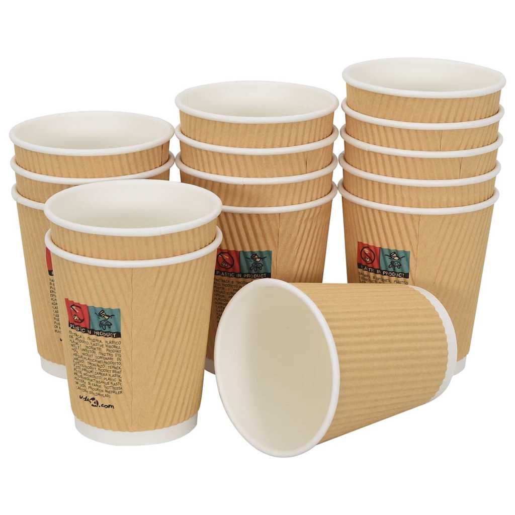 vidaXL Papierowe kubki, 500 szt., 8oz, 200ml, brązowy