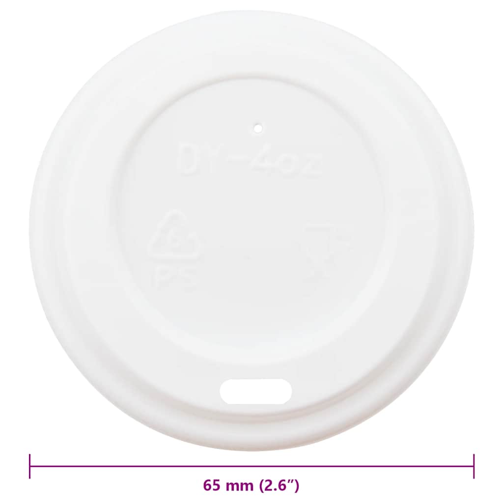 vidaXL Pokrywki do kubków papierowych do kawy, Ø60 mm, 4oz, 1000 szt.
