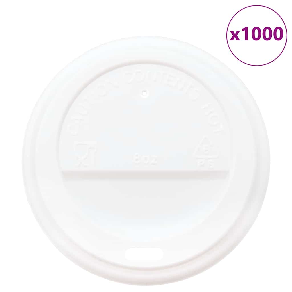 vidaXL Pokrywki do kubków papierowych do kawy, Ø80 mm, 8oz, 1000 szt.