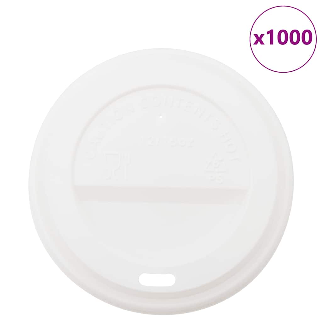 vidaXL Pokrywki do kubków papierowych do kawy, 12oz/16oz, 1000 szt.