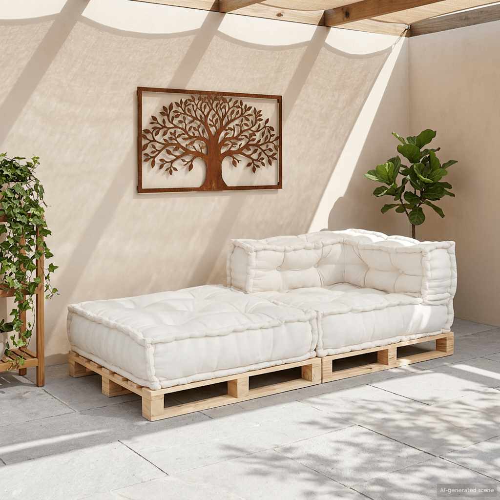 vidaXL Modułowa sofa w kolorze kremowym, 70x70x54, tkanina