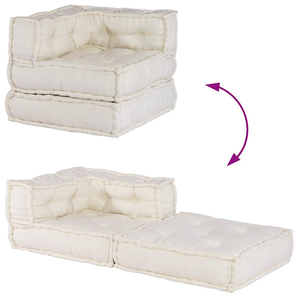 vidaXL Modułowa sofa w kolorze kremowym, 70x70x54, tkanina