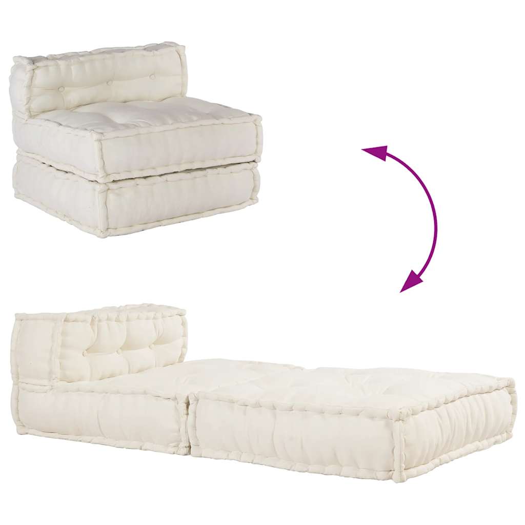 vidaXL Modułowa sofa w kolorze kremowym, 70x70x54, tkanina