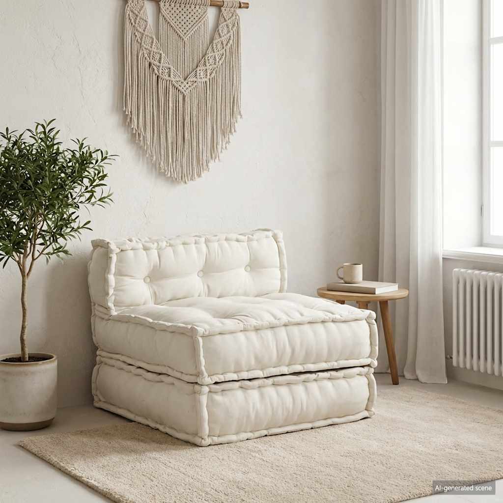 vidaXL Modułowa sofa w kolorze kremowym, 70x70x54, tkanina