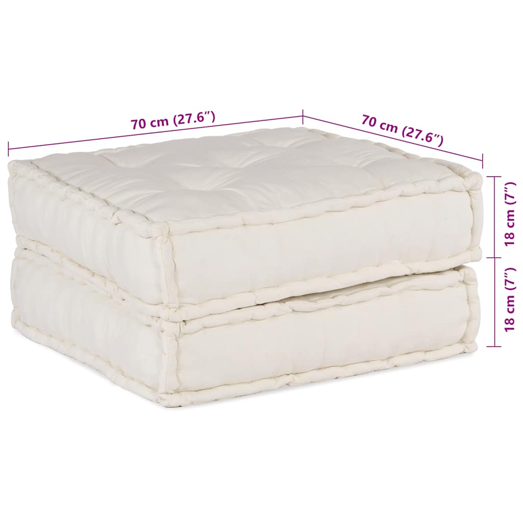 vidaXL Modułowa sofa kremowa 70x70x36 Tkanina