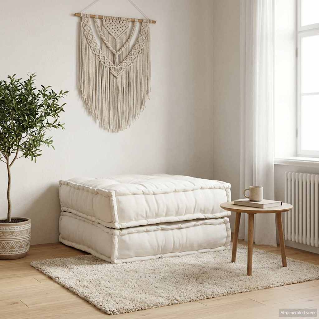 vidaXL Modułowa sofa kremowa 70x70x36 Tkanina