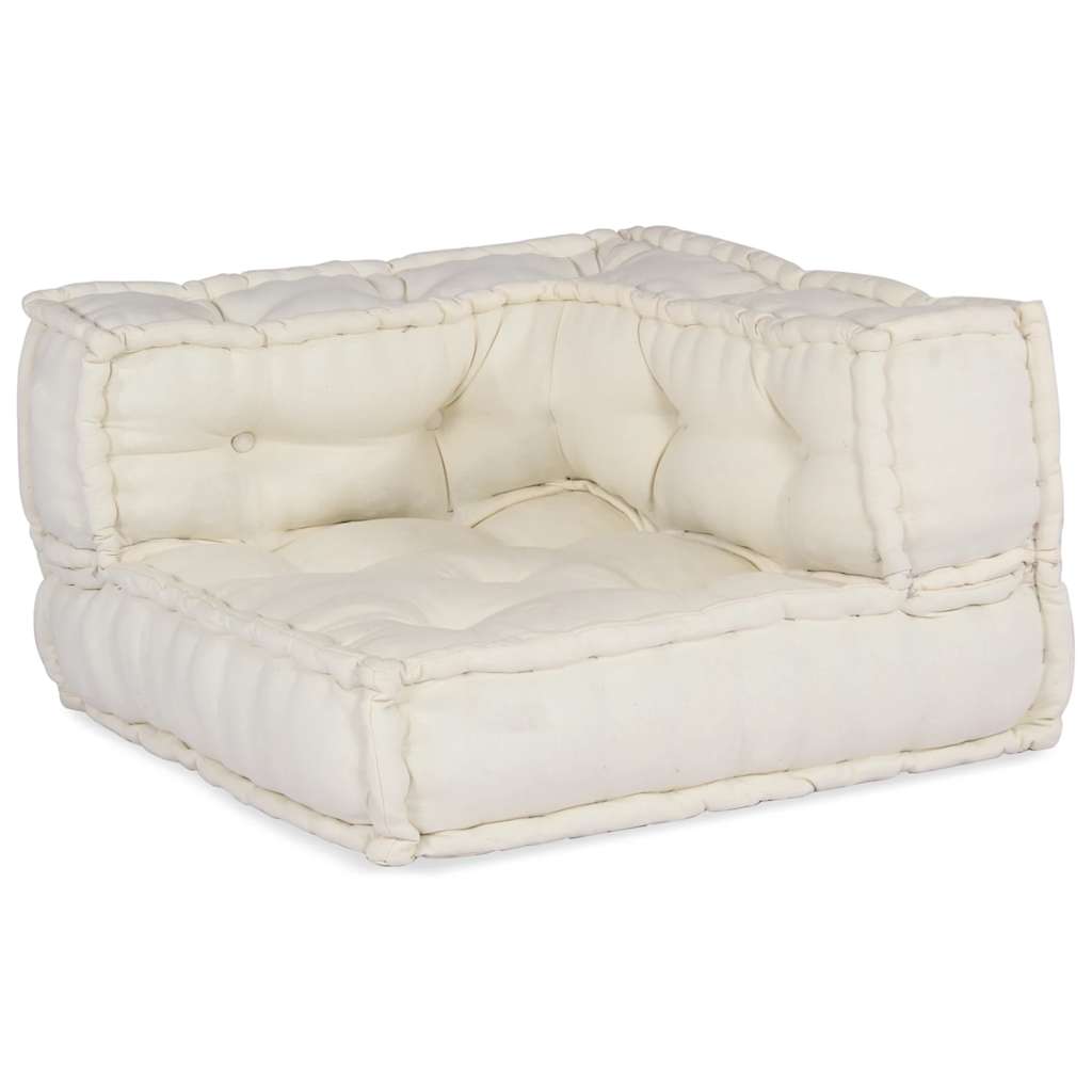 vidaXL 2-osobowa sofa modułowa Kremowy 140x70x36 Tkanina