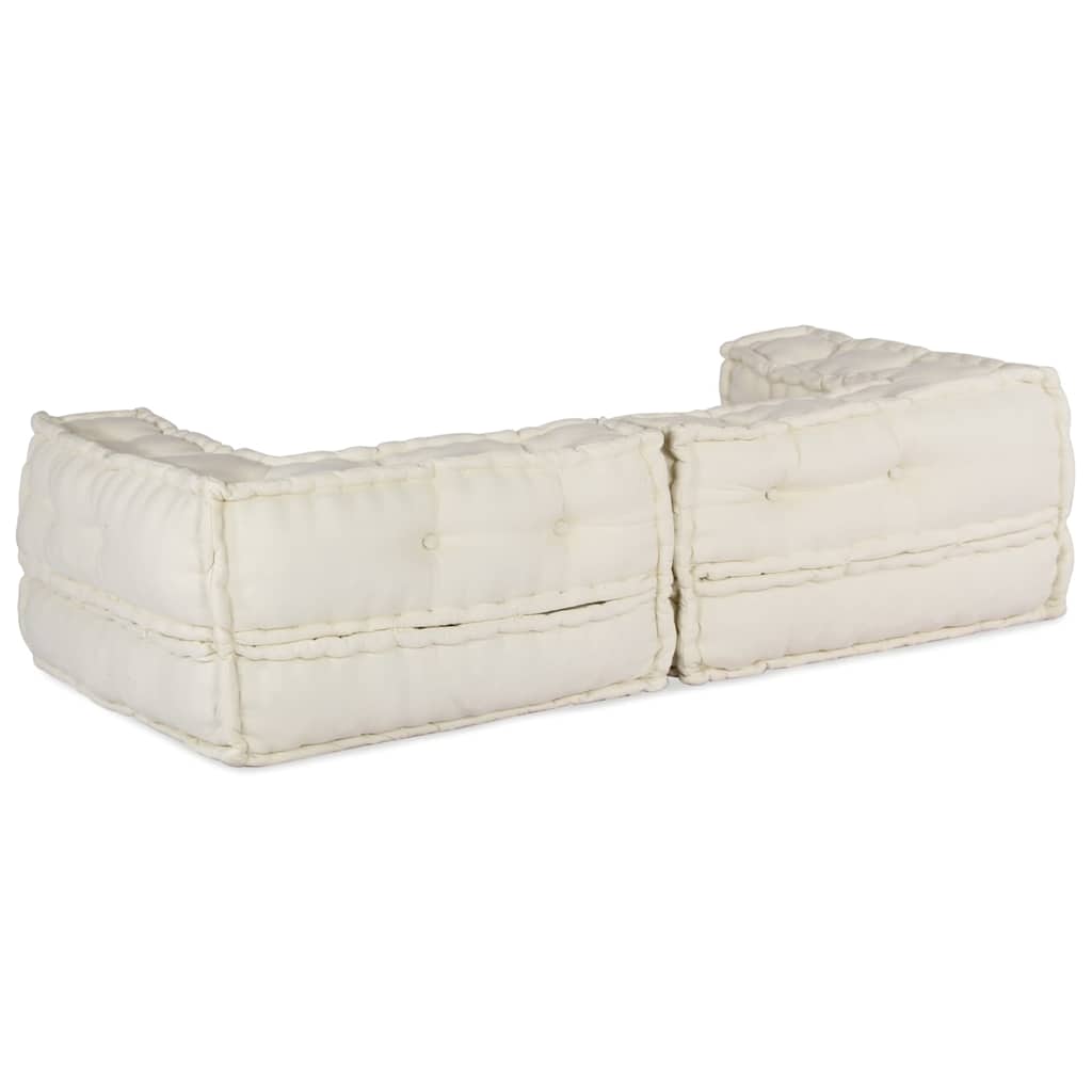 vidaXL 2-osobowa sofa modułowa Kremowy 140x70x36 Tkanina