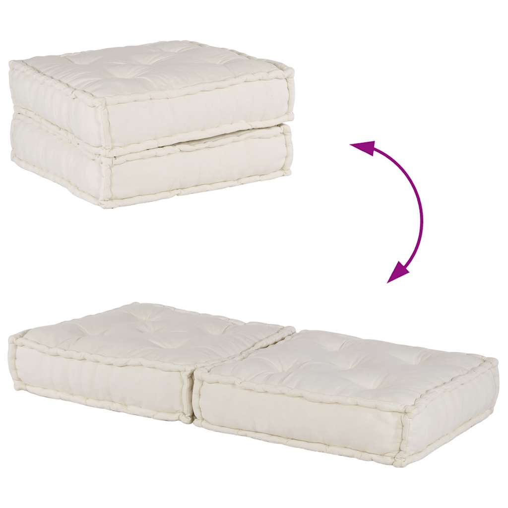 vidaXL 2-osobowa sofa modułowa Kremowy 140x70x36 Tkanina