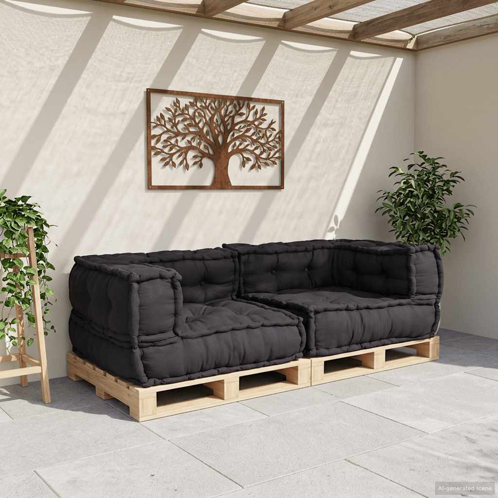 vidaXL 2-osobowa sofa modułowa, antracytowa, 140x70x36, tkanina