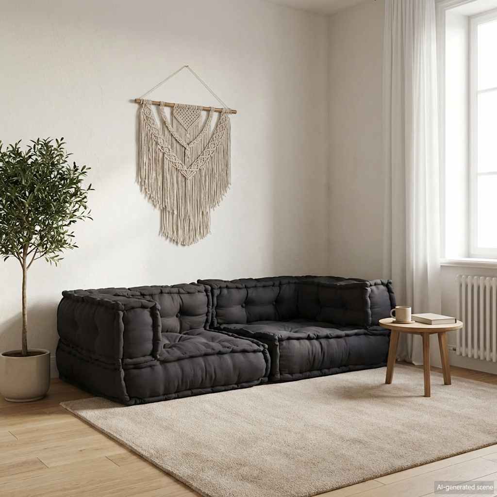vidaXL 2-osobowa sofa modułowa, antracytowa, 140x70x36, tkanina