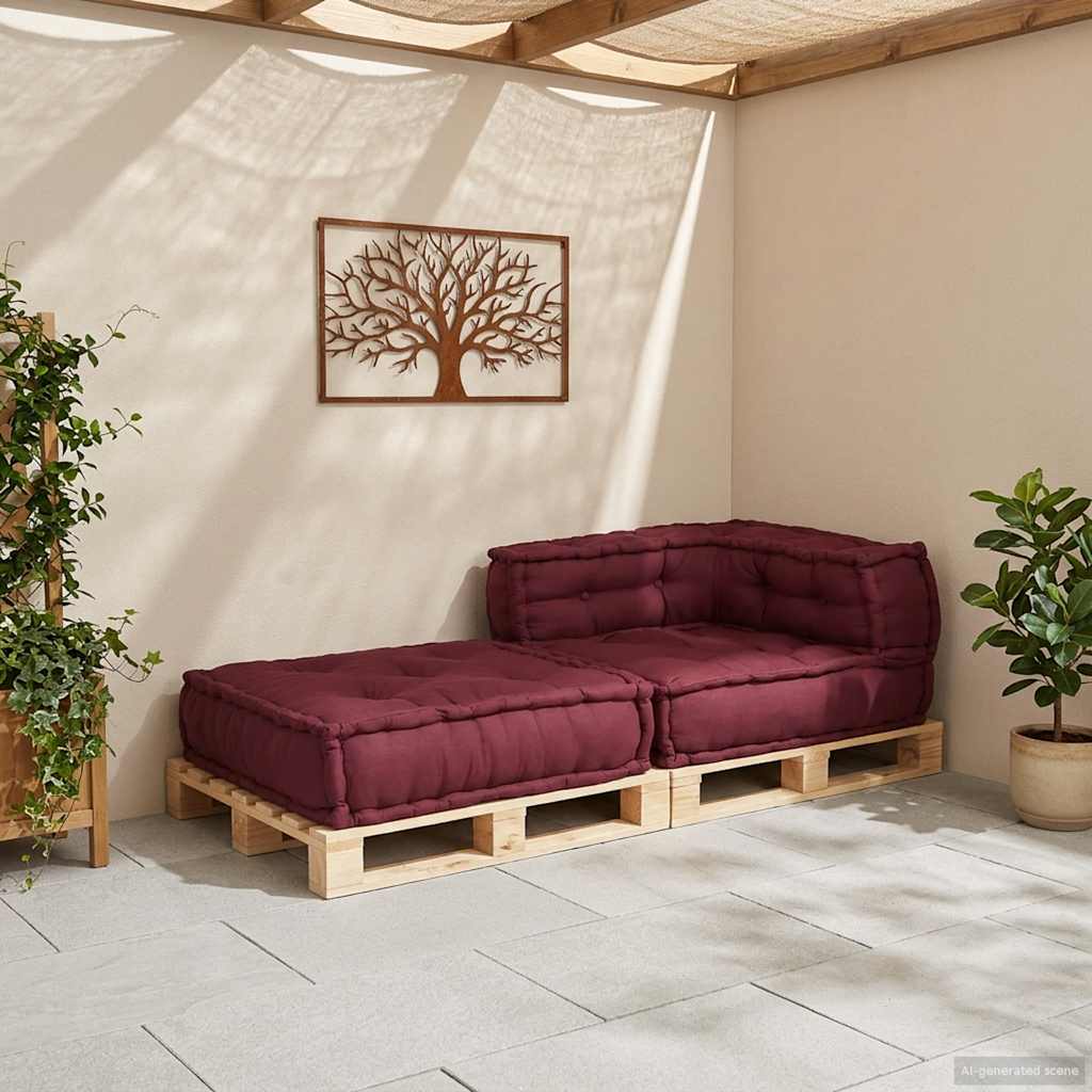 vidaXL Modułowa sofa, bordowy, 70x70x54, materiał