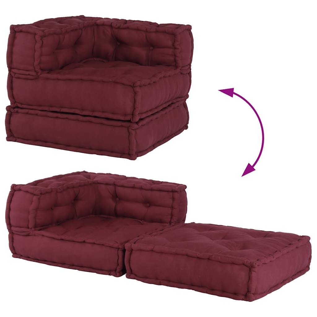 vidaXL Modułowa sofa, bordowy, 70x70x54, materiał