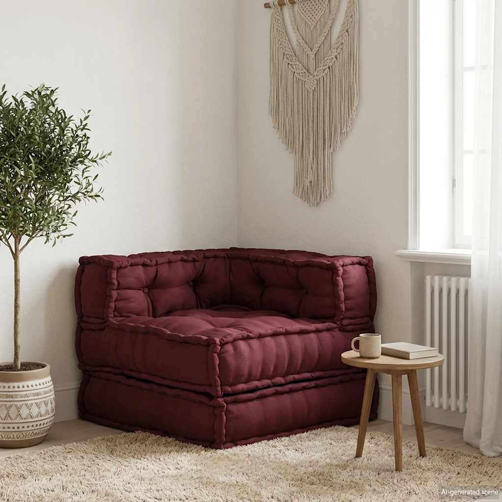 vidaXL Modułowa sofa, bordowy, 70x70x54, materiał