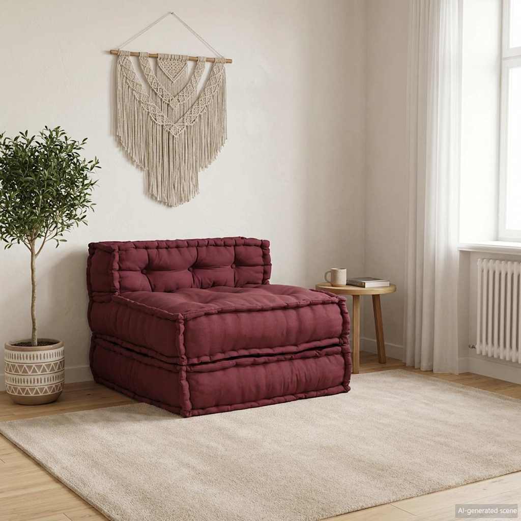 vidaXL Modułowa sofa, bordowy, 70x70x54, materiał