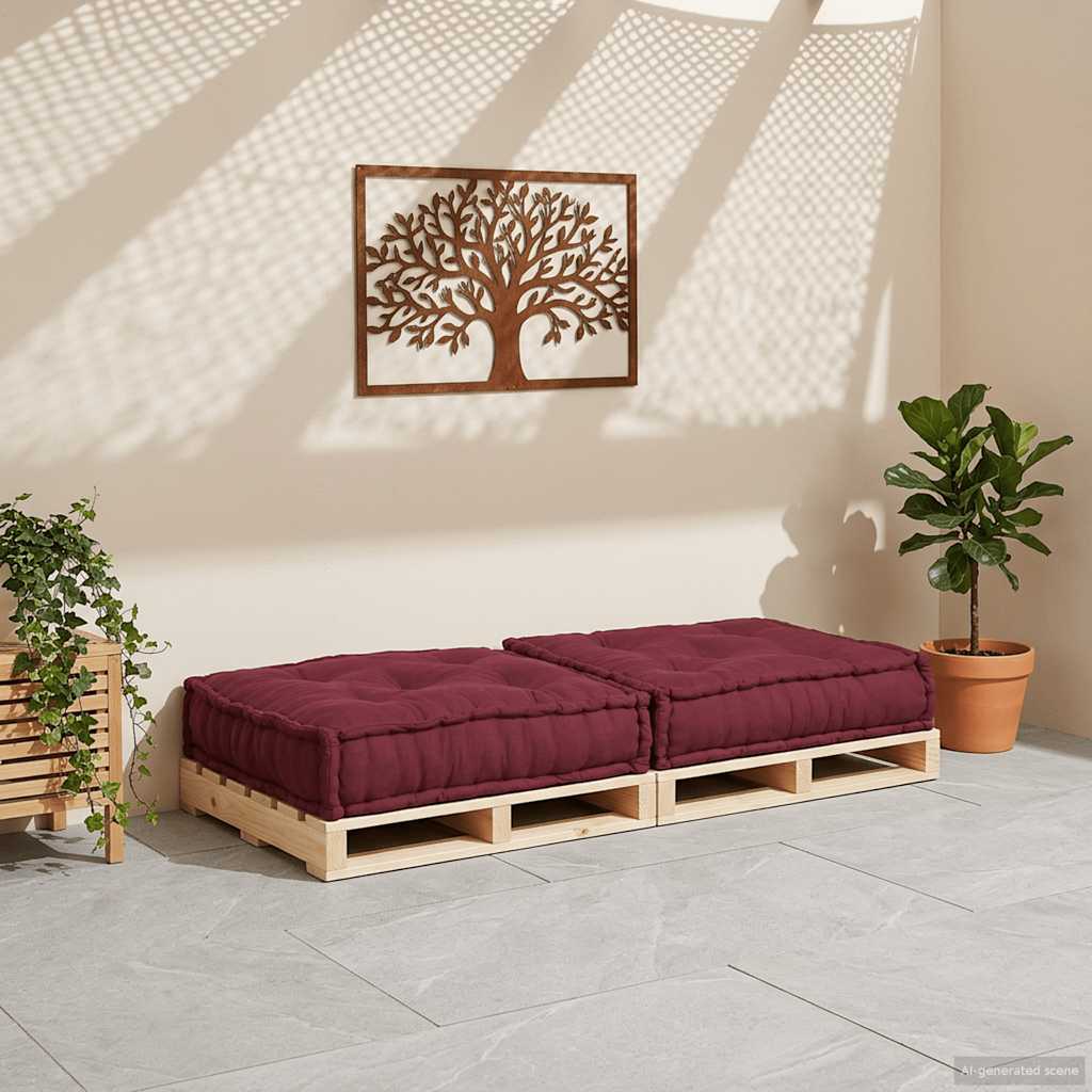 vidaXL Modułowa sofa, bordowy, 70x70x36, materiał