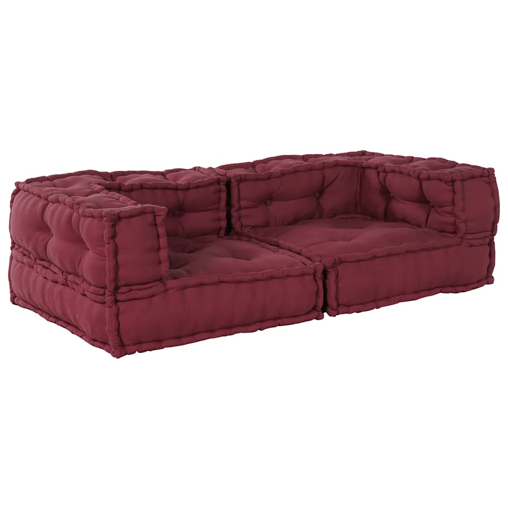 vidaXL 2-osobowa sofa modułowa Bordowy 140x70x36 Tkanina