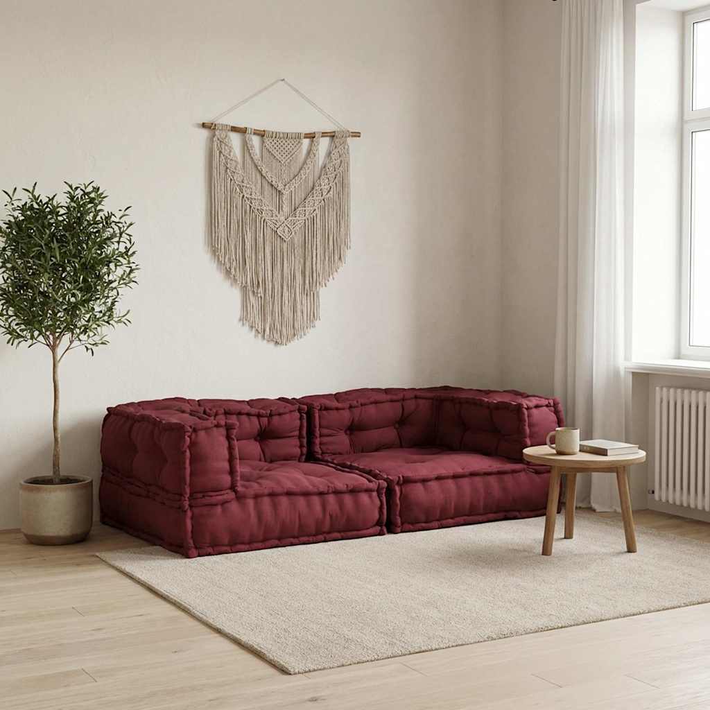 vidaXL 2-osobowa sofa modułowa Bordowy 140x70x36 Tkanina