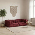 vidaXL 2-osobowa sofa modułowa Bordowy 140x70x36 Tkanina