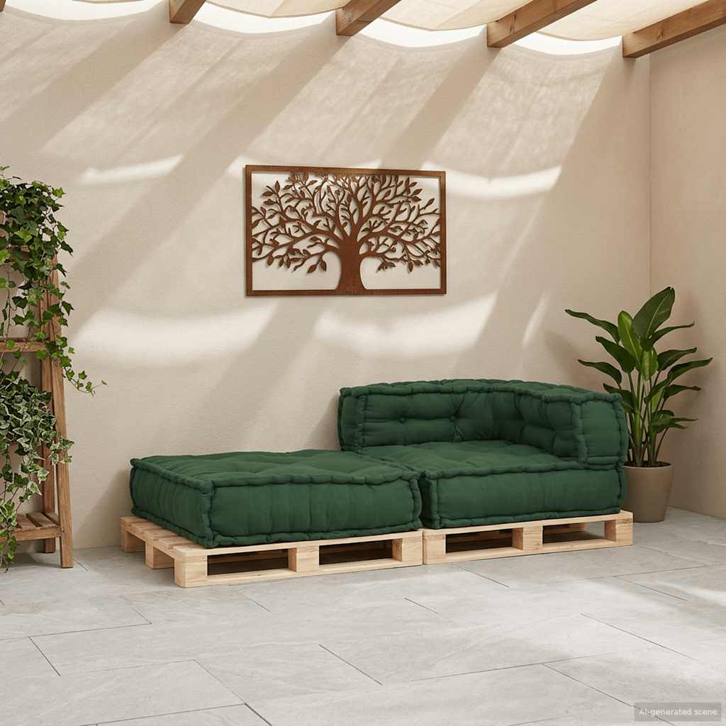 vidaXL Modułowa sofa, zielony, 70x70x54, tkanina