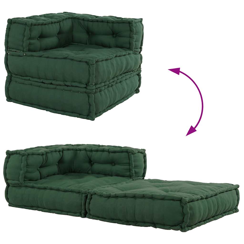vidaXL Modułowa sofa, zielony, 70x70x54, tkanina