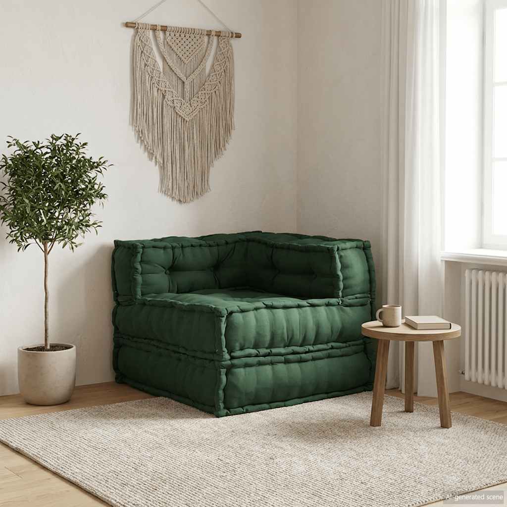 vidaXL Modułowa sofa, zielony, 70x70x54, tkanina