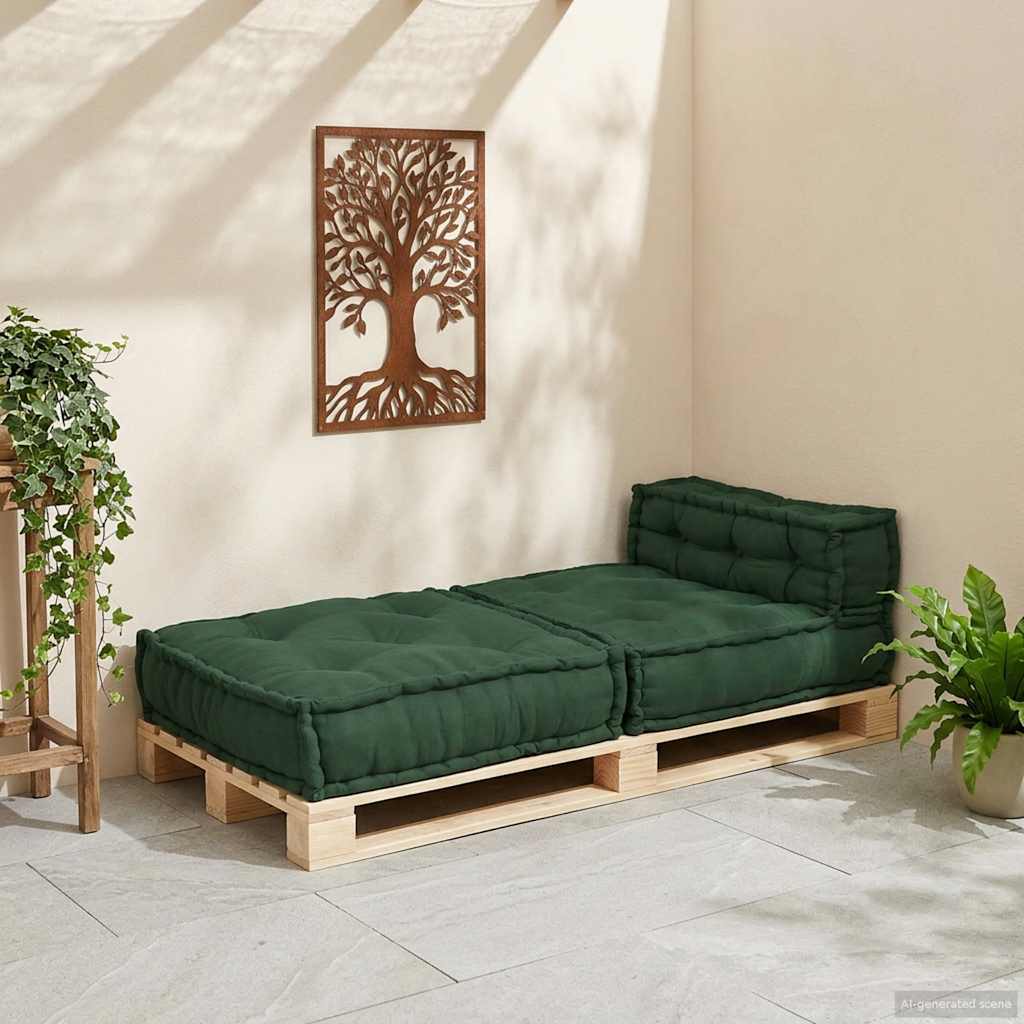 vidaXL Modułowa sofa, zielony, 70x70x54, tkanina