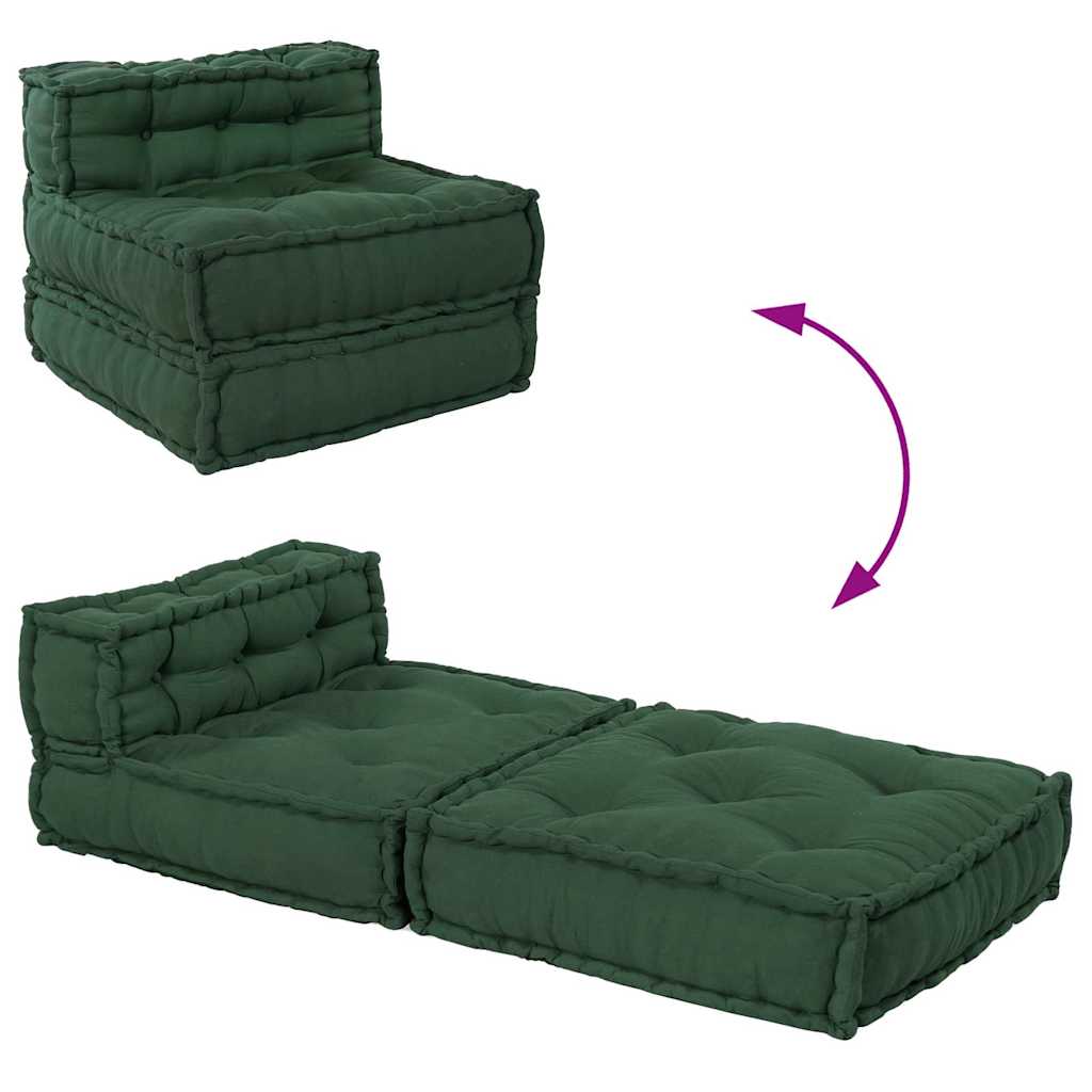 vidaXL Modułowa sofa, zielony, 70x70x54, tkanina
