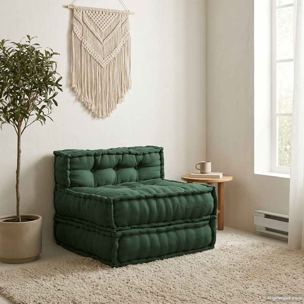 vidaXL Modułowa sofa, zielony, 70x70x54, tkanina