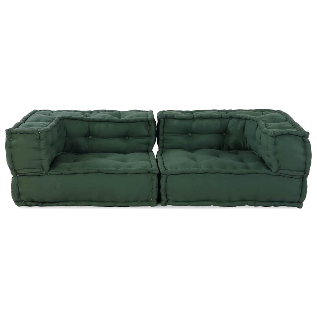 vidaXL 2-osobowa sofa modułowa, zielony, 140x70x36, tkanina