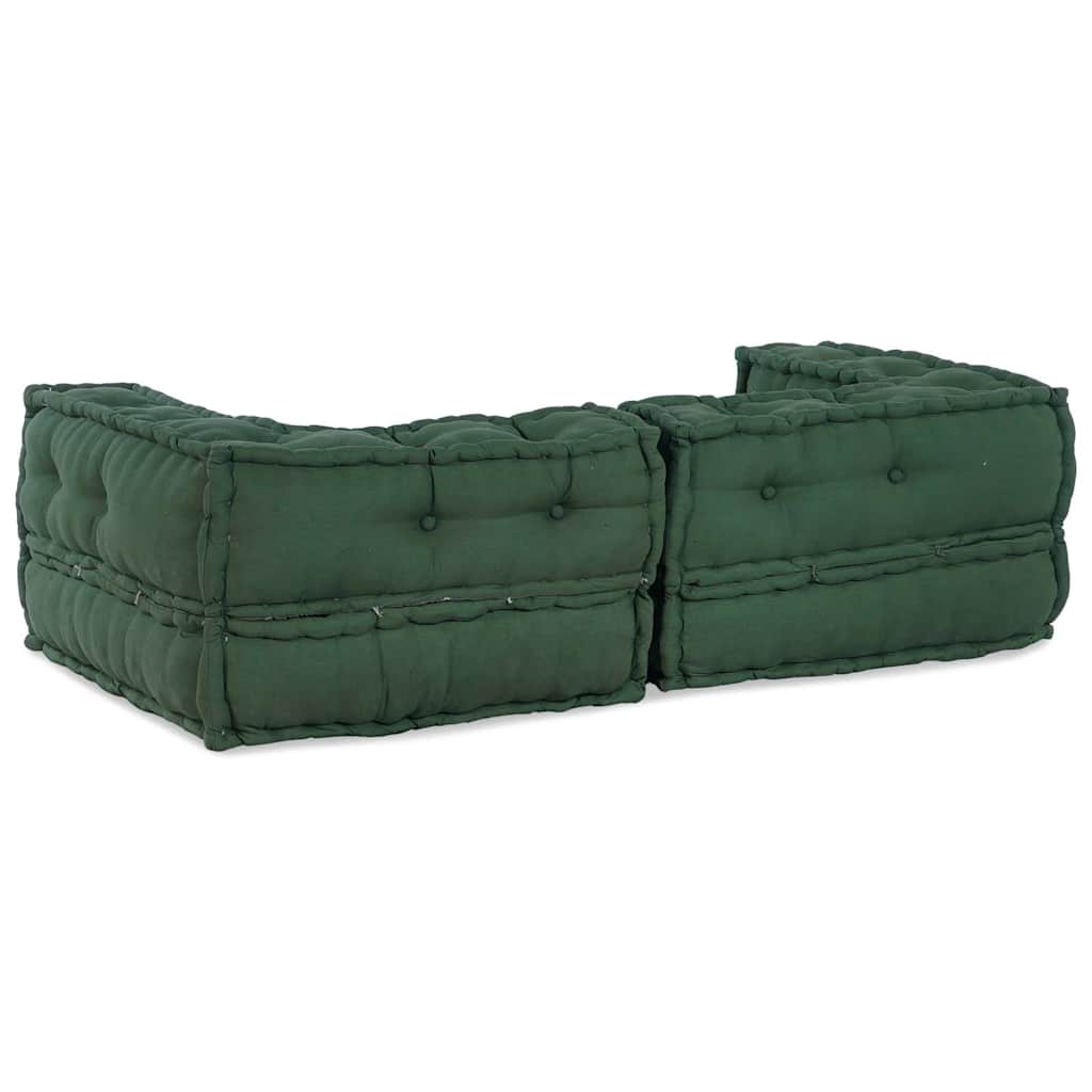 vidaXL 2-osobowa sofa modułowa, zielony, 140x70x36, tkanina