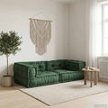 vidaXL 2-osobowa sofa modułowa, zielony, 140x70x36, tkanina