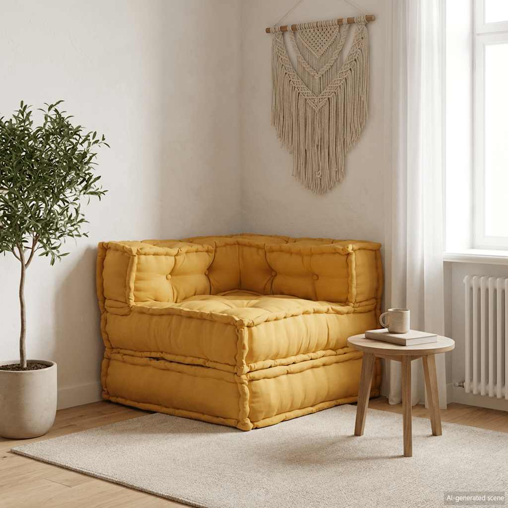 vidaXL Modułowa sofa, żółty, 70x70x54, tkanina