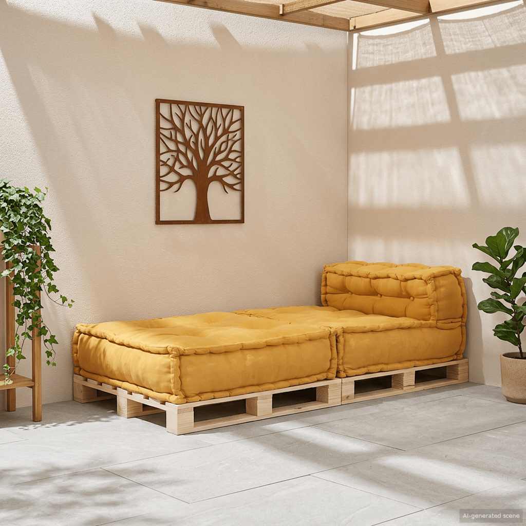 vidaXL Modułowa sofa, żółty, 70x70x54, tkanina