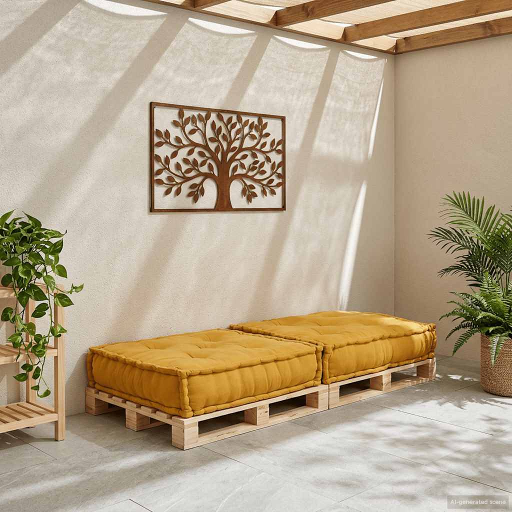 vidaXL Modułowa sofa, żółty, 70x70x36, tkanina