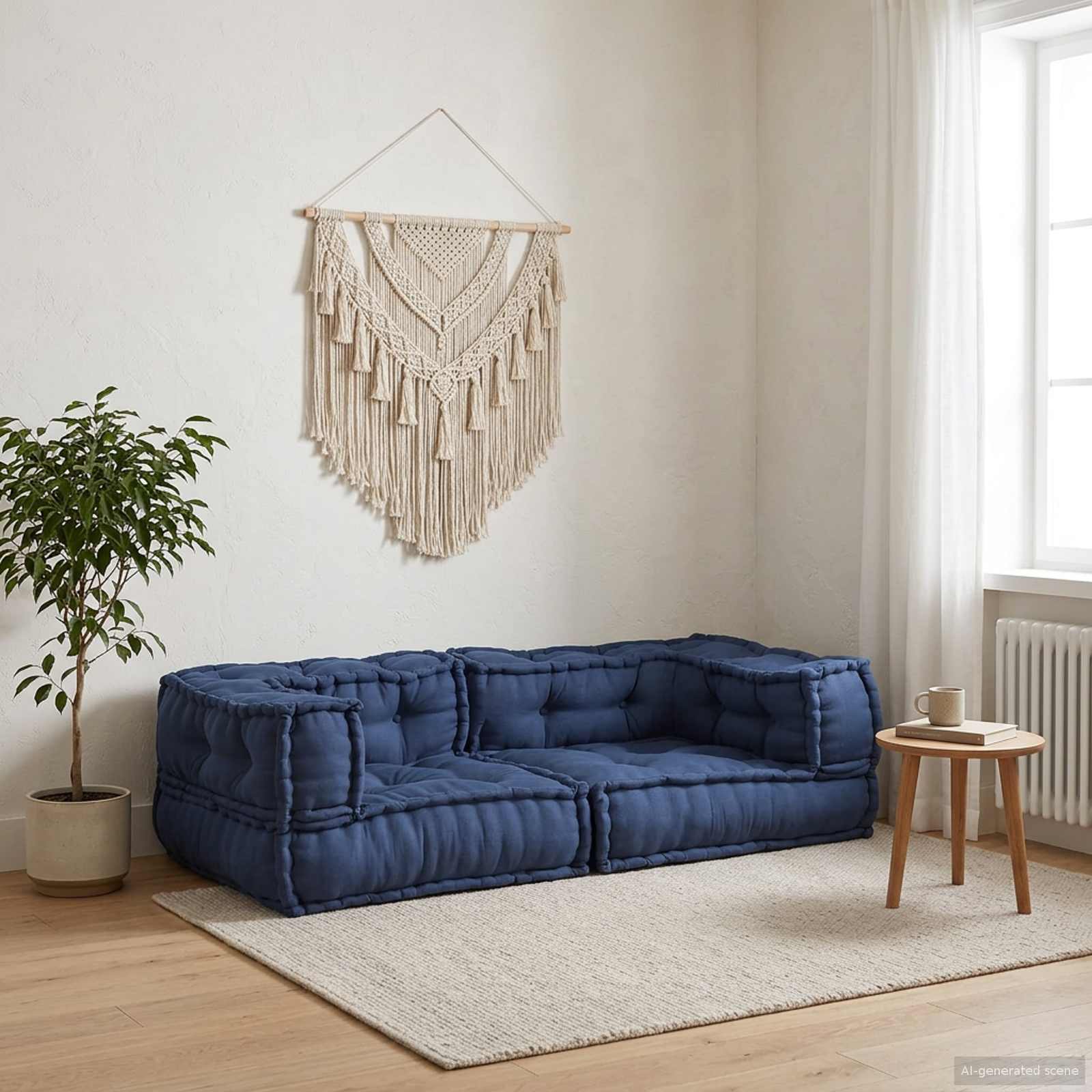 vidaXL Modularna jednostka sofy 3 pcs Indygo 140 x 70 x 36 cm tkanina