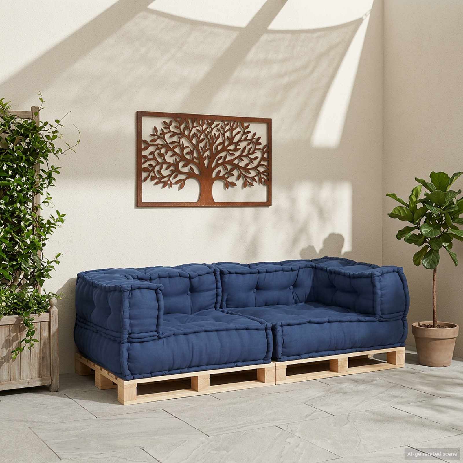 vidaXL Modularna jednostka sofy 3 pcs Indygo 140 x 70 x 36 cm tkanina
