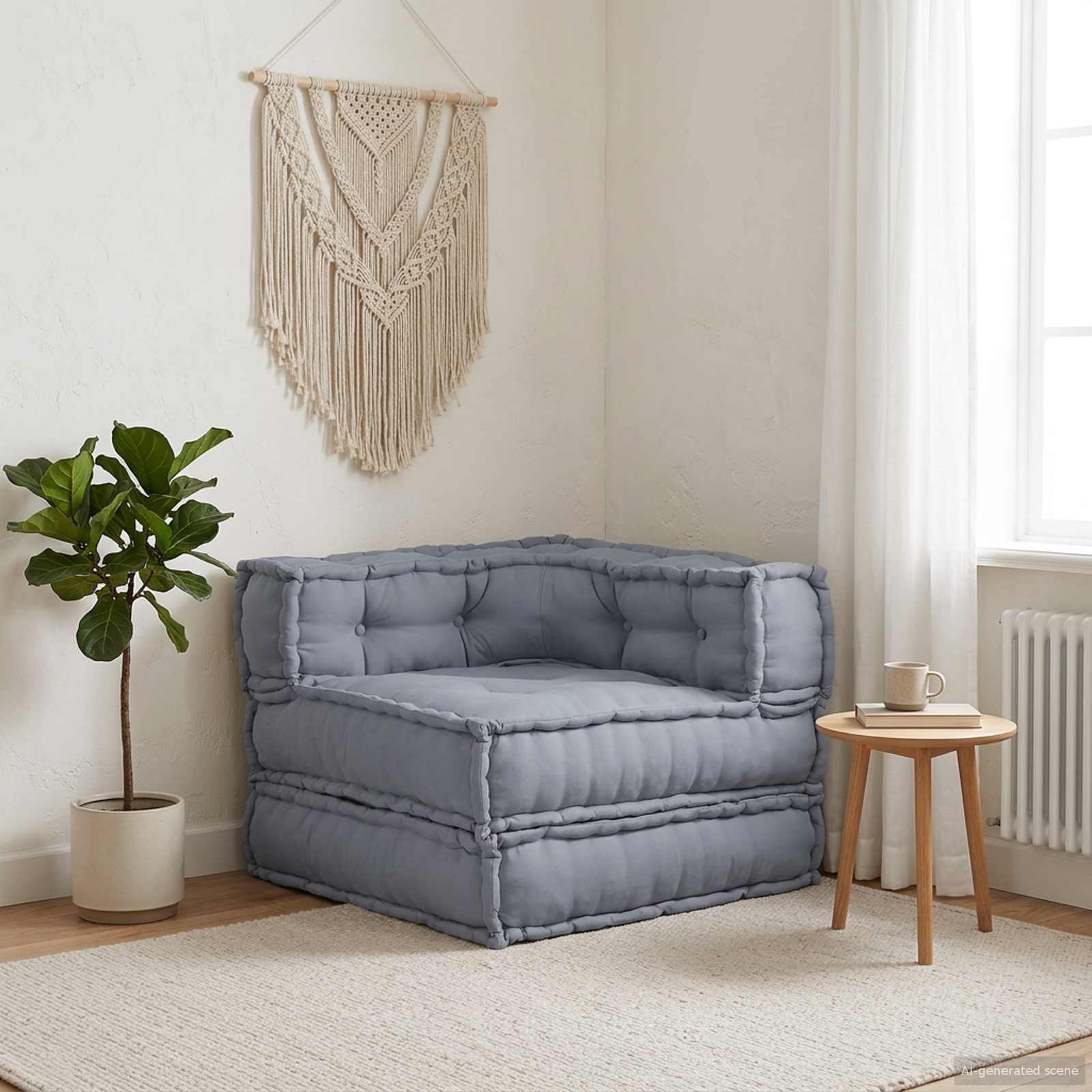 vidaXL Modularna jednostka sofy Szary 70 x 70 x 56 cm tkanina