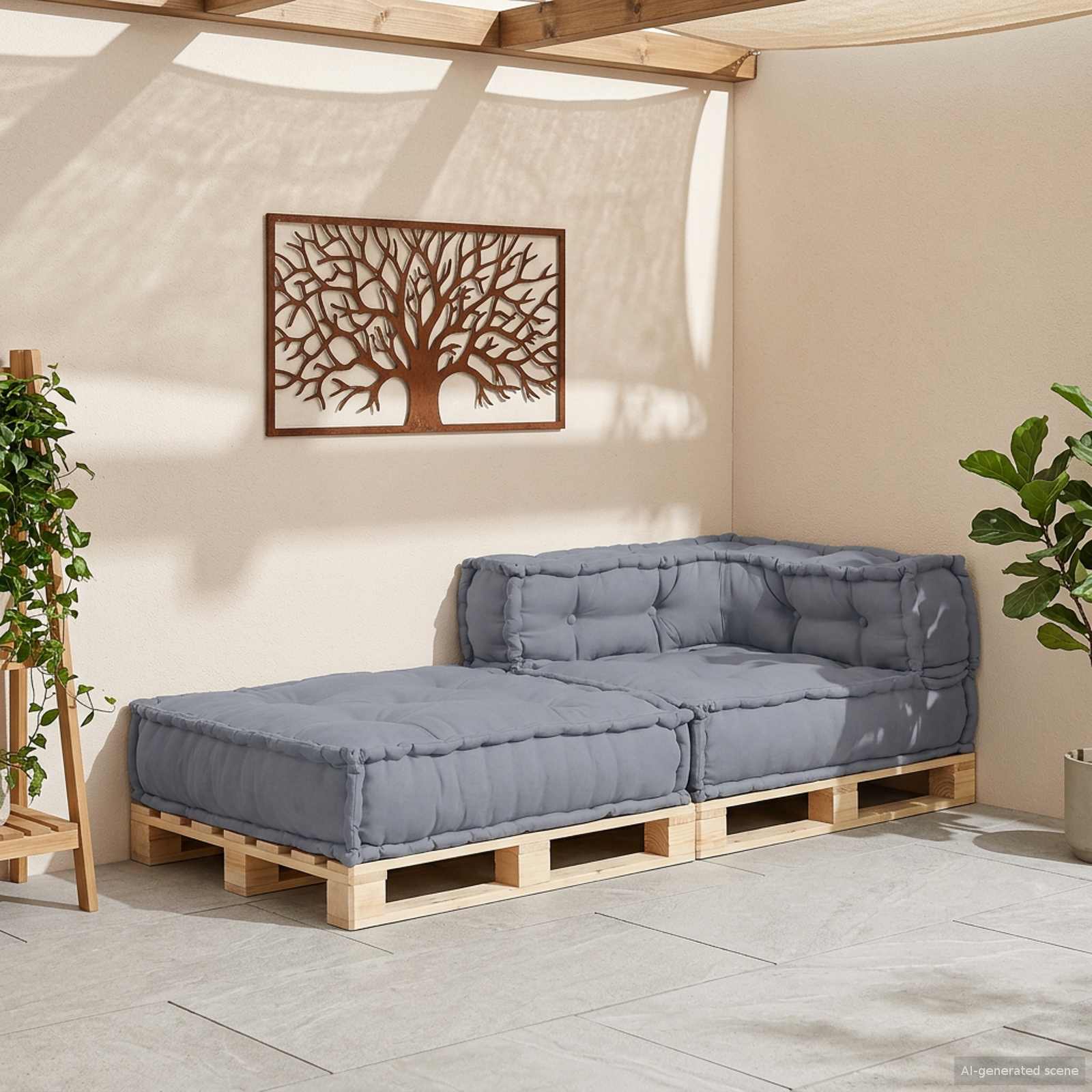 vidaXL Modularna jednostka sofy Szary 70 x 70 x 56 cm tkanina