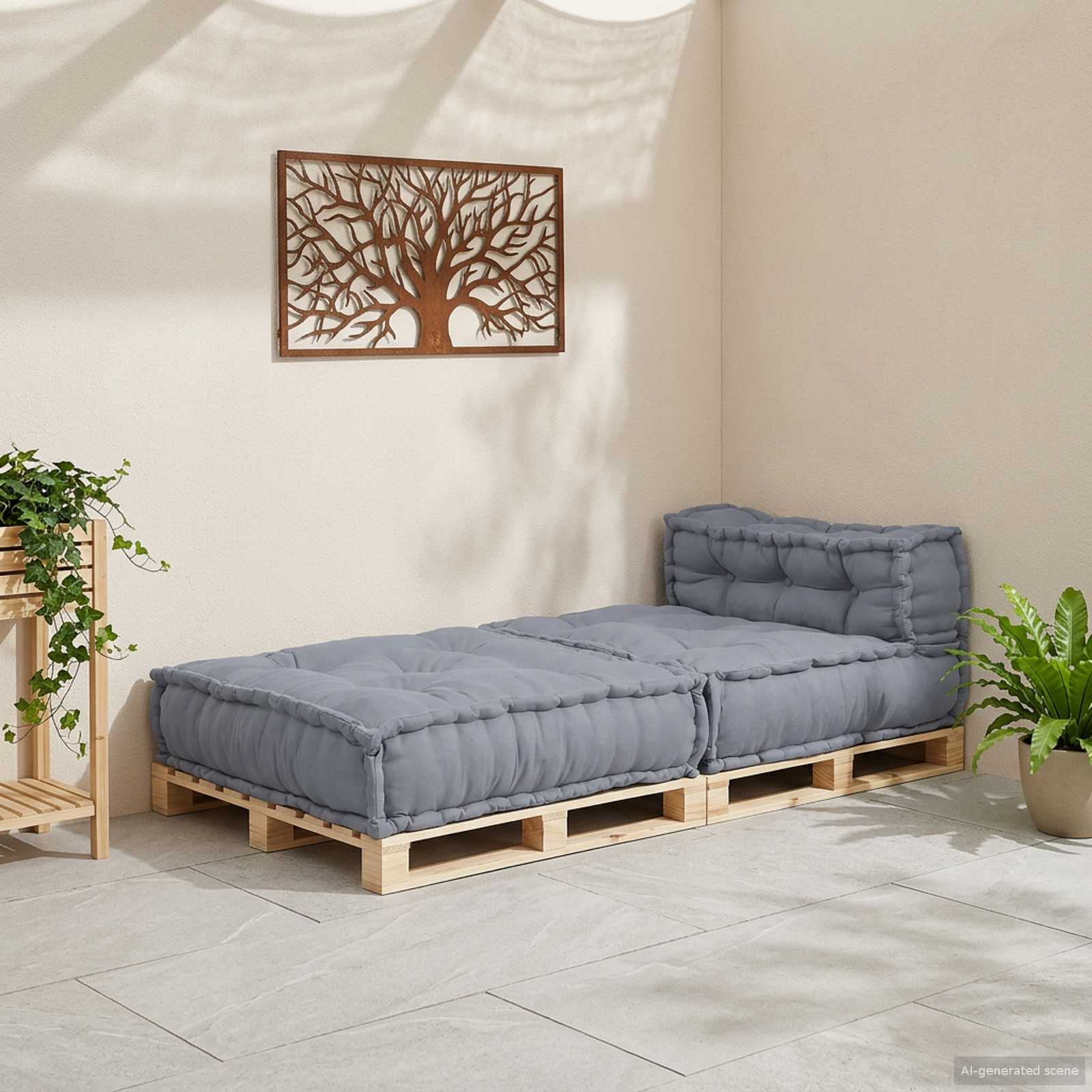 vidaXL Modularna jednostka sofy Szary 70 x 70 x 56 cm tkanina