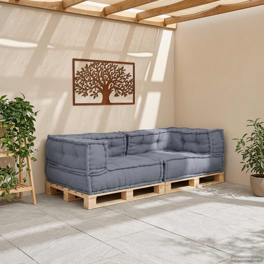 vidaXL Modularna jednostka sofy 3 pcs Szary 140 x 70 x 36 cm tkanina