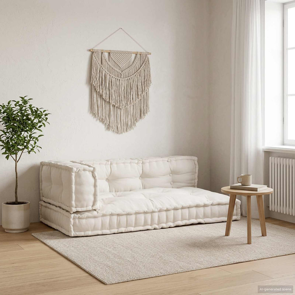 vidaXL Poduszka do sofy paletowej 3 pcs kremowy 120 x 80 x 34 cm