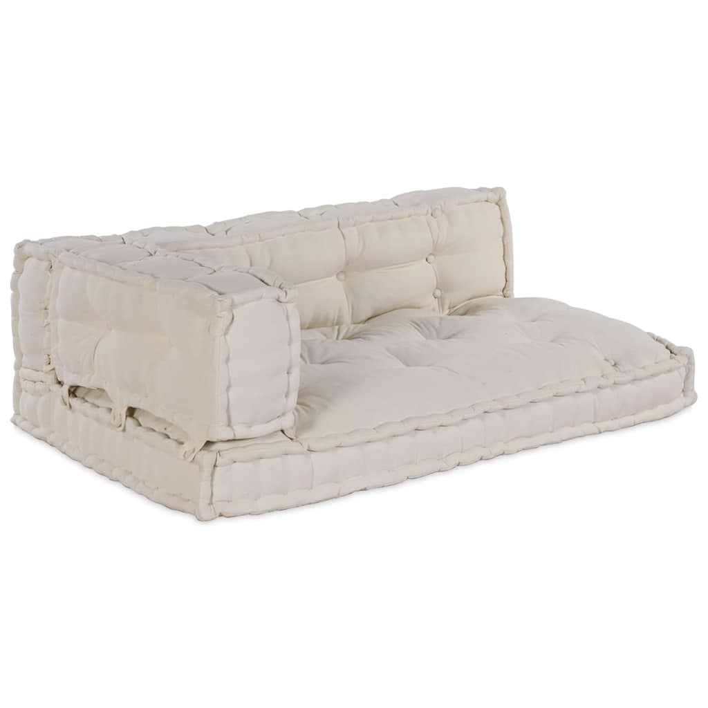 vidaXL Poduszka do sofy paletowej 3 pcs kremowy 120 x 80 x 34 cm